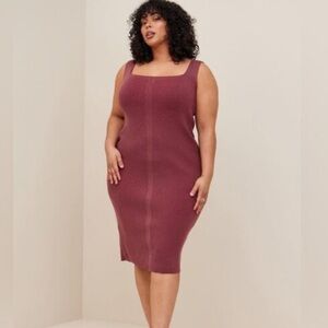 Torrid ribbed square neck dress